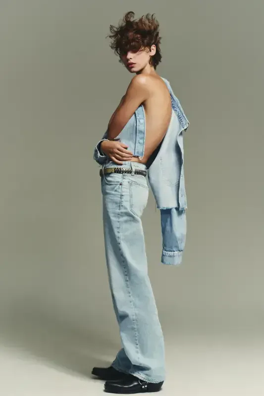 TRF MID-RISE WIDE-LEG JEAN-Light blue - 3