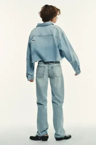 TRF MID-RISE WIDE-LEG JEAN-Light blue - 5