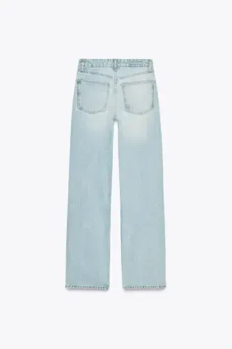 TRF СРЕДНЯЯ ПОСАДКА WIDE-LEG JEAN-Светло-голубой - 7