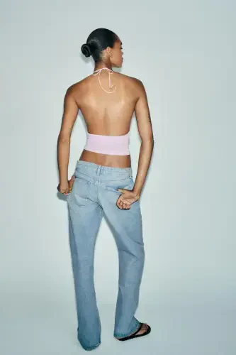 TRF WIDE LEG LOW WAIST JEAN-Light blue - 3