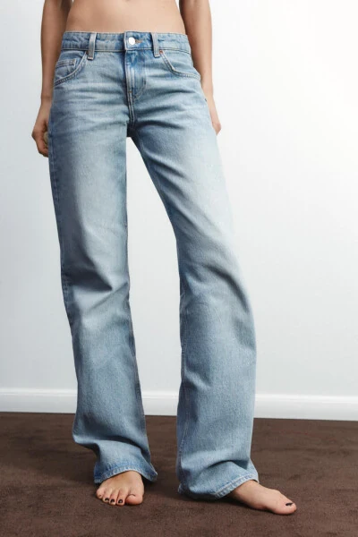 TRF WIDE LEG LOW WAIST JEANS-Light blue - MODAZONE (1)