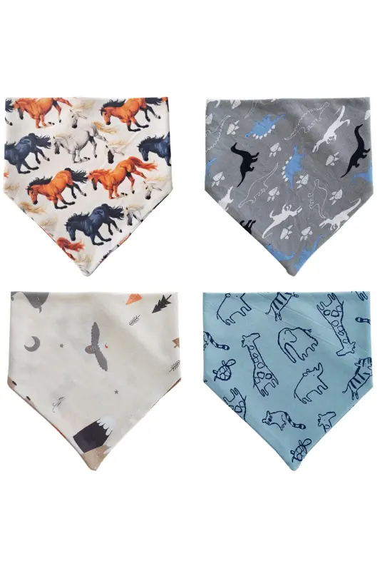 Triangle Bib, Cotton Saliva & Mama Bib, 10 Pieces - 4