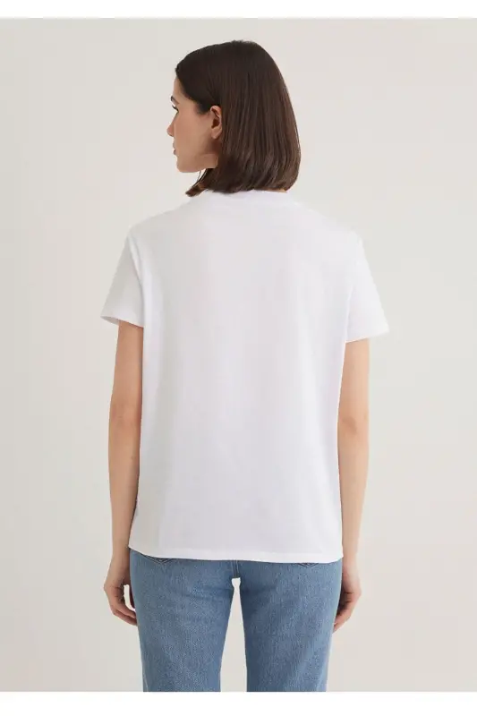 triangle printed istanbul white women's t-shirt - 3