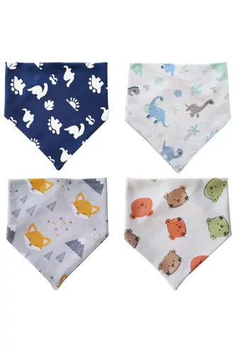 Triangle Scarf Knitted Drool & Feeding Bib 10 Pcs - 3