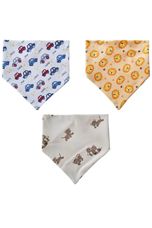 Triangle Scarf Knitted Drool & Feeding Bib 10 Pcs - 2