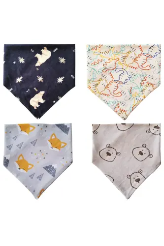 Triangle Scarf Knitted Drool & Feeding Bib 10 Pcs - 3