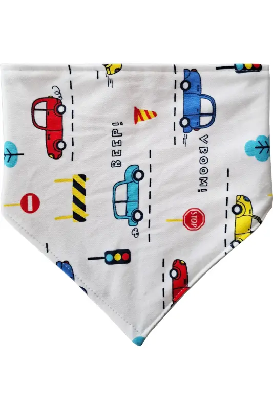 Triangle Scarf Knitted Liquid Proof Saliva And Food Bib 4 Pieces - BABY MINIK