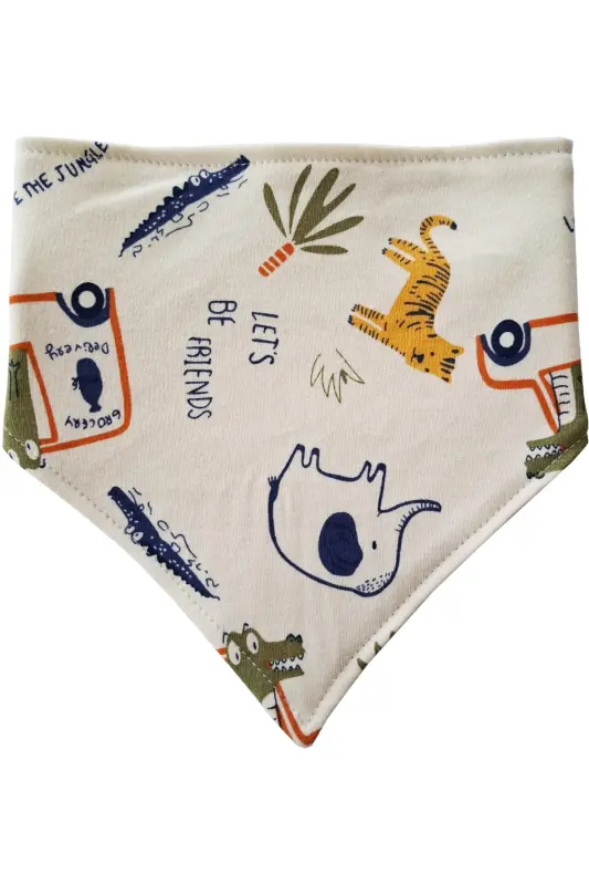 Triangle Scarf Knitted Liquid Proof Saliva And Food Bib 4 Pieces - 6