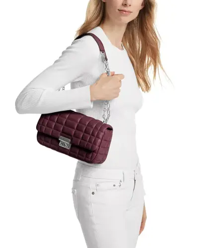 Tribeca Large Convertible Chain Shoulder Bag - Oxblood - 5