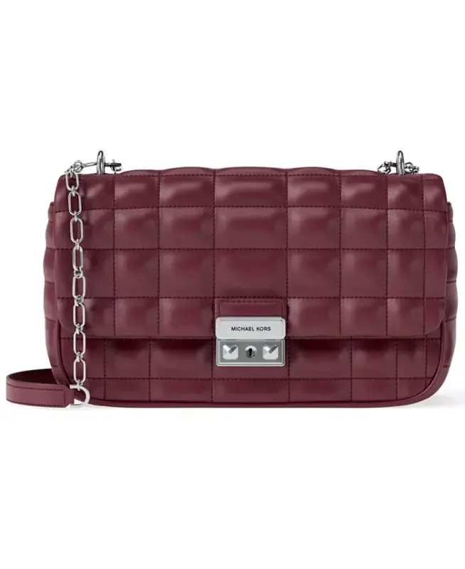 Tribeca Large Convertible Chain Shoulder Bag - Oxblood - MICHAEL KORS