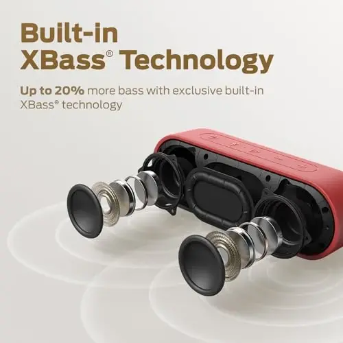 Tribit Bluetooth Speaker XSound Go, 16W Loud Sound & Deeper Bass, 24H Playtime, IPX7 Waterproof, Bluetooth 5.3 TWS Pairing Portable Wireless Speaker for Home, Outdoor (Red) - 2
