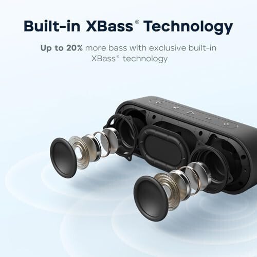 Tribit XSound Go Bluetooth Speaker, 16W Portable Wireless Speaker with Loud Sound, 24H Playtime, IPX7 Waterproof, Custom EQ, XBass, BT5.3, TWS Pairing, Type-C, Outdoor/Home/Travel/Beach/Shower (Black) - TRIBIT (1)