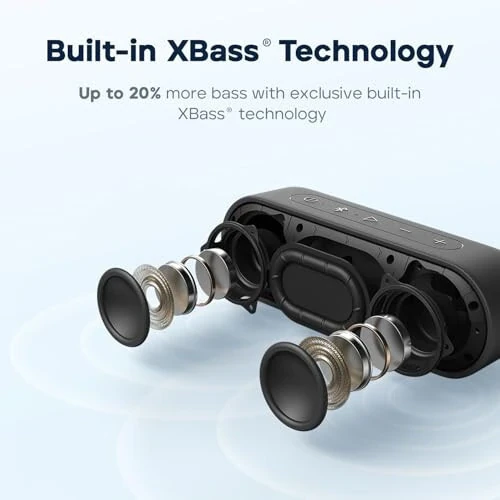 Tribit Bluetooth Karnay, XSound Go Karnay 16W Baland Ovoz va Chuqur Bass bilan, 24 soat o'ynash vaqti, IPX7 Suv o'tkazmaydigan, Bluetooth 5.0 TWS juftlashtirilgan ko'chma simsiz karnay uy va ochiq havoda (yangilangan) - Tribit (1)