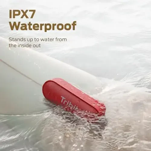 Tribit Bluetooth Speaker XSound Go, 16W Loud Sound & Deeper Bass, 24H Playtime, IPX7 Waterproof, Bluetooth 5.3 TWS Pairing Portable Wireless Speaker for Home, Outdoor (Red) - 5