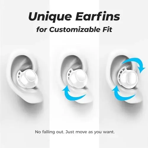 Tribit Wireless Earbuds, 110H Playtime Bluetooth 5.3 IPX8 Waterproof Call Noise Reduction Bluetooth Earbuds Headphones with Mic Earphone in-Ear Wireless Earphones, Flybuds 3 White - 4