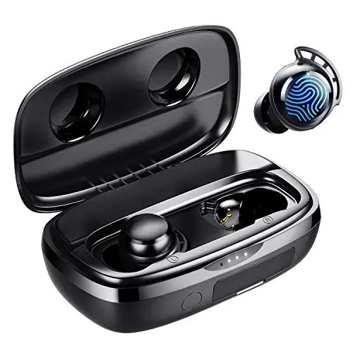 Tribit Wireless Earbuds, 110H Playtime Bluetooth 5.3 IPX8 Waterproof Touch Control True Wireless Bluetooth Earbuds with Mic Earphones in-Ear Deep Bass Built-in Mic Bluetooth Headphones, FlyBuds 3 - 5