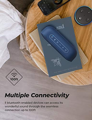 Tribit MaxSound Plus Ko'chma Bluetooth Karnay, 24Vt Simsiz Karnay Kuchliroq Ovoz bilan, Ajoyib XBass, IPX7 Su o'tkazmaydigan, 20 soatlik O'ynash vaqti, Partiya uchun 100 fut Bluetooth diapazoni, Tashqi (Moviy) - 7