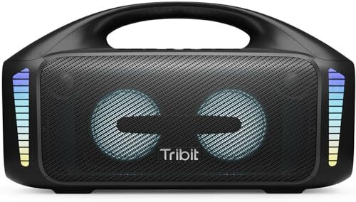 Tribit StormBox Blast Ko'chma Hoparatori: 90 Vt Kuchli Stereo Ovoz, XBass bilan, IPX7 Su o'tkazmaydigan Bluetooth Hoparatori, LED Chiroq, PowerBank, Bluetooth 5.3&TWS, Maxsus EQ, 30 soat Davom etadigan O'yin vaqti ochiq havoda - Tribit