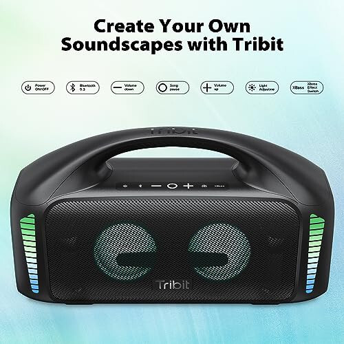 Tribit StormBox Blast Portable Speaker: 90W Loud Stereo Sound with XBass, IPX7 Waterproof Bluetooth Speaker with LED Light, PowerBank, Bluetooth 5.3&TWS, Custom EQ, 30H Playtime for Outdoor - 11