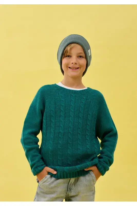 TRICO CHILD SWEATER-PETROL - NISRAKIDS