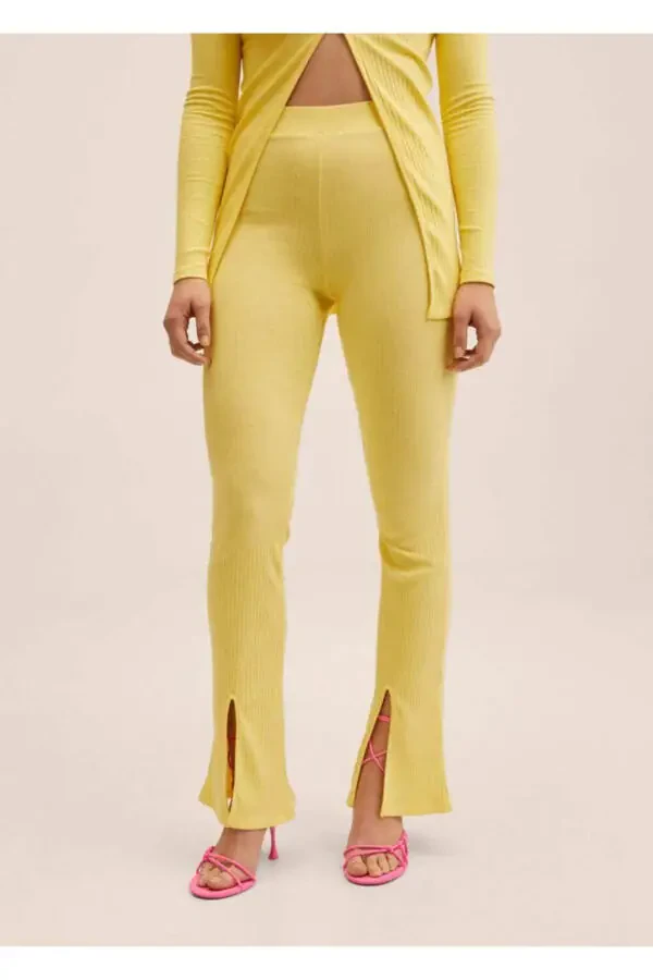 Tricot Trousers with Side Slits - 1