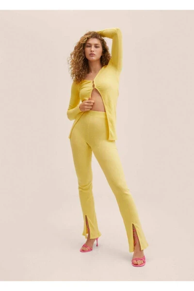 Tricot Trousers with Side Slits - 2