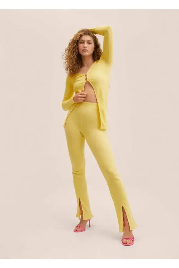 Tricot Trousers with Side Slits - 2