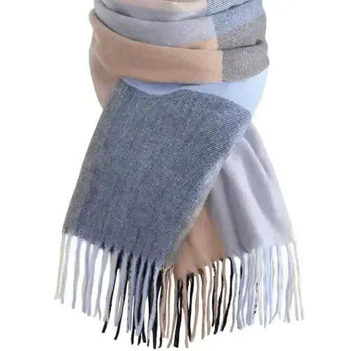 Trifabric Winter Scarfs for Women, CasModazoneere Feel Plaid Scarf, Long Blanket Scarf, Winter/Fall PasModazoneina Shawls and Wraps - 1