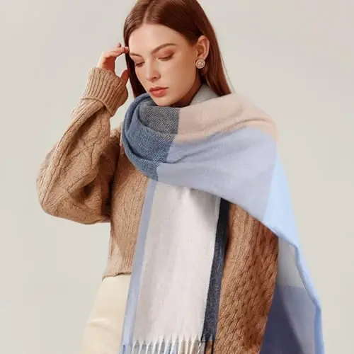 Trifabric Winter Scarfs for Women, CasModazoneere Feel Plaid Scarf, Long Blanket Scarf, Winter/Fall PasModazoneina Shawls and Wraps - TRIFABRICY (1)