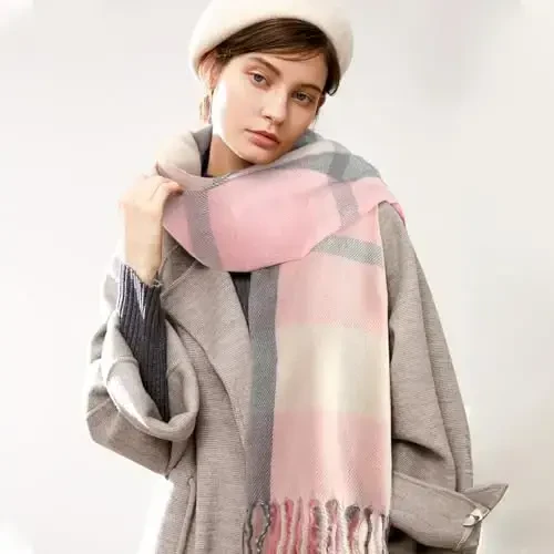 Trifabricy Winter Scarfs for Women, CasModazoneere Feel Plaid Scarf, Long Blanket Scarf, Winter/Fall PasModazoneina Shawls and Wraps - 2