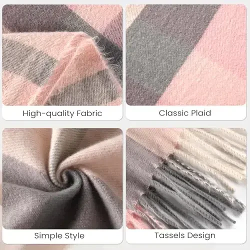 Trifabricy Winter Scarfs for Women, CasModazoneere Feel Plaid Scarf, Long Blanket Scarf, Winter/Fall PasModazoneina Shawls and Wraps - 5