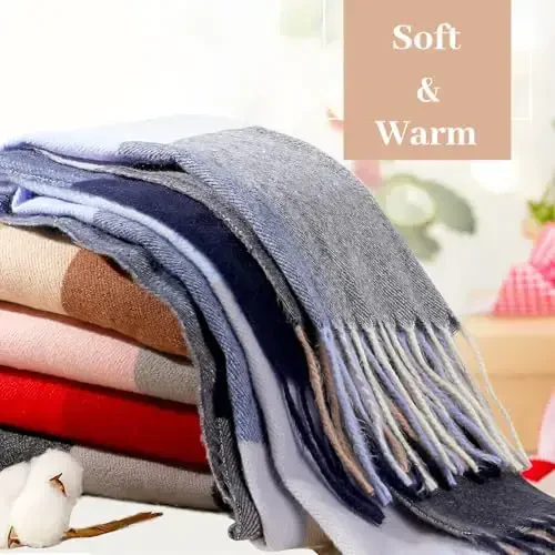 Trifabricy Winter Scarfs for Women, CasModazoneere Feel Plaid Scarf, Long Blanket Scarf, Winter/Fall PasModazoneina Shawls and Wraps - 7