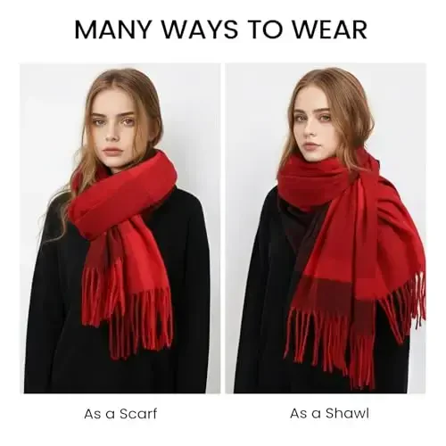 Trifabricy Winter Scarfs for Women, CasModazoneere Feel Plaid Scarf, Long Blanket Scarf, Winter/Fall PasModazoneina Shawls and Wraps - 3