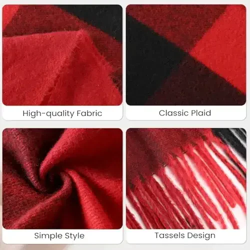 Trifabricy Winter Scarfs for Women, CasModazoneere Feel Plaid Scarf, Long Blanket Scarf, Winter/Fall PasModazoneina Shawls and Wraps - 5
