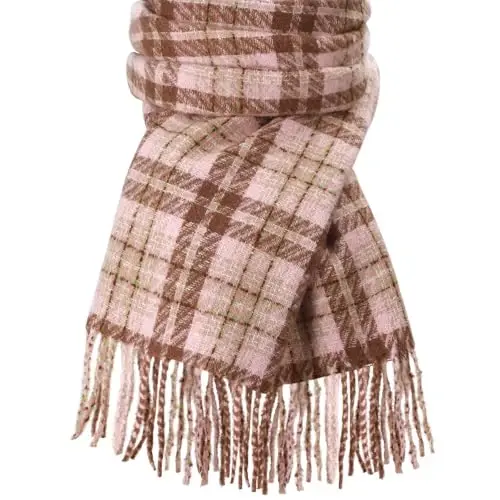 Trifabricy Womens Winter Scarf, Plaid Blanket Scarf, Cozy PasModazoneina Shawl | Soft CasModazoneere-Feel Fabric, Classic Plaid Design, Long Length Wraps as Shawl or Blanket, Ideal for Cold Weather & Daily Wear - 1