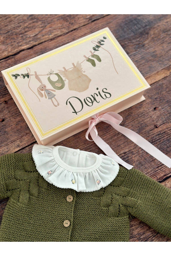 Triko Ajurli Bola Hırka Va Şapka To'plami - Qo'l Bilan To'qilgan - 3