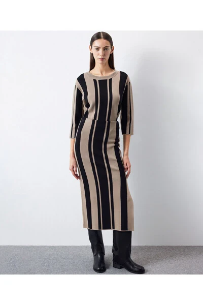 Colorblock triko etek - İPEKYOL