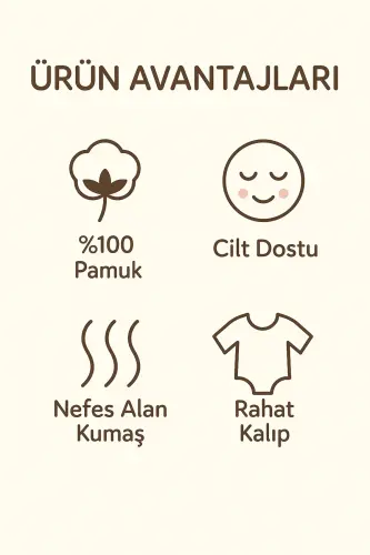 Triko Kapüşonlu Çift Katlı Kız - Erkek Bebek Hırka Mont-Bej - 5