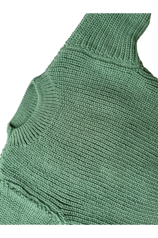 Triko Kazak Esnek Unisex Bebek Çocuk Selanik Bisiklet Yaka - Mint - 2