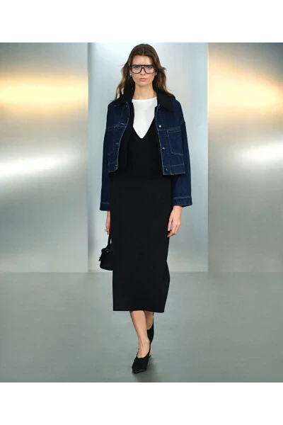 Triko mix denim kurtka - 1