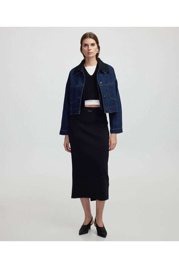 Triko mix denim mont - 5