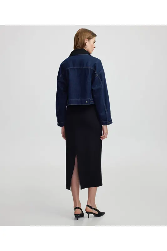 Triko mix denim mont - Mavi - 7