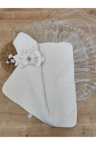 Triko O'rash Chaqaloq Kundagi Unisex Chaqaloq Tashqi Kundak Adyol Kasalxonadan Chiqish Kundak Adyol-EKRU - 15