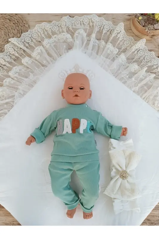 Triko O'rash Chaqaloq Kundagi Unisex Chaqaloq Tashqi Kundak Adyol Kasalxonadan Chiqish Kundak Adyol-EKRU - 4