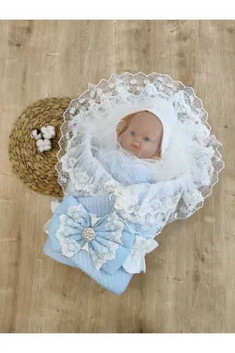 Triko O'rash Chaqaloq Kundagi Unisex Chaqaloq Tashqi Kundak Adyol Kasalxonadan Chiqish Kundak Adyol-KO'K - 8