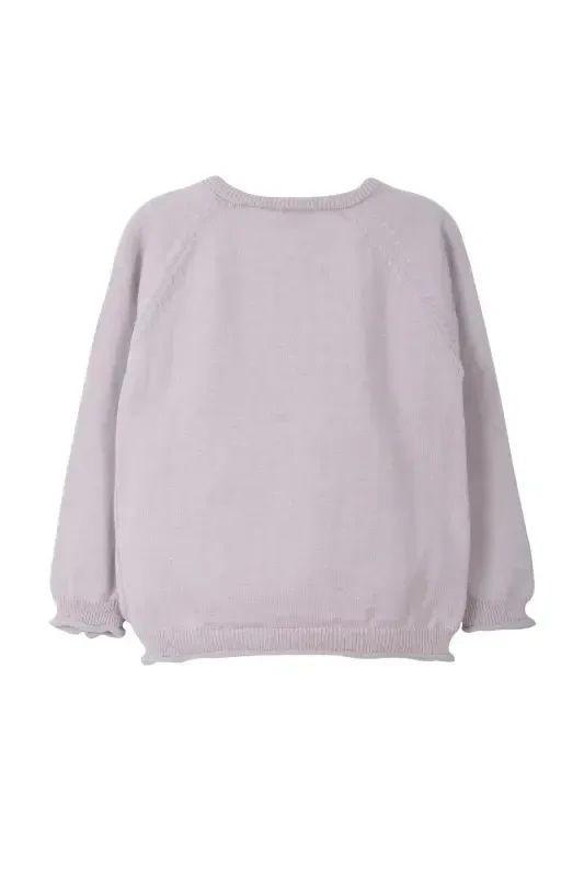 Triko Qizaloq Bola Yo'l Ajur Kardigan 6-24 OY Lila-Lila - 3