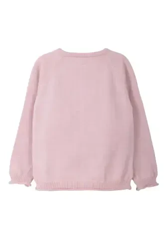 Triko Qizaloq-Bola Yo'l Ajur Kardigan 6-24 OY Pudra-Pudra - 4