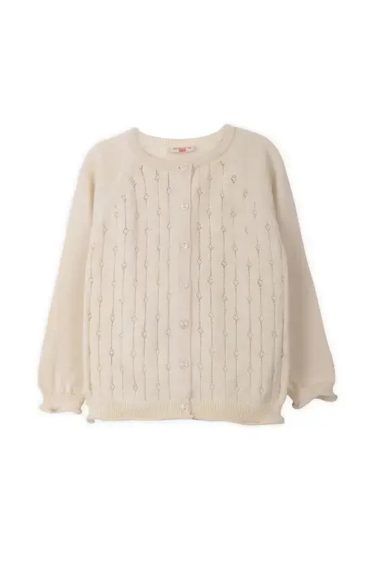 Triko Qizaloq Chaqaloq Yo'l Ajur Kardigan 6-24 OY Bej-Bej - 2