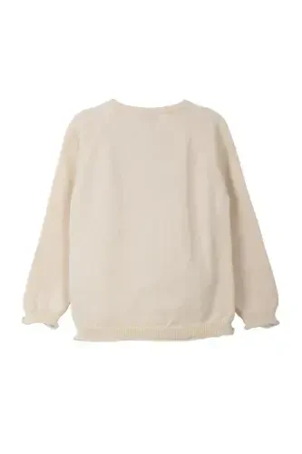 Triko Qizaloq Chaqaloq Yo'l Ajur Kardigan 6-24 OY Bej-Bej - 3