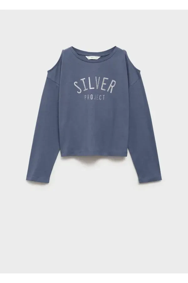 Трикотажная футболка с открытыми плечами - 1